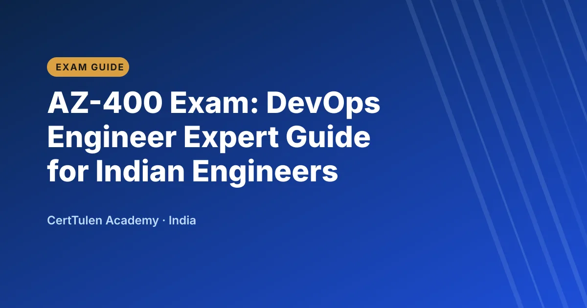 Title text AZ-400 DevOps Engineer Expert Guide on a CertTulen branded background